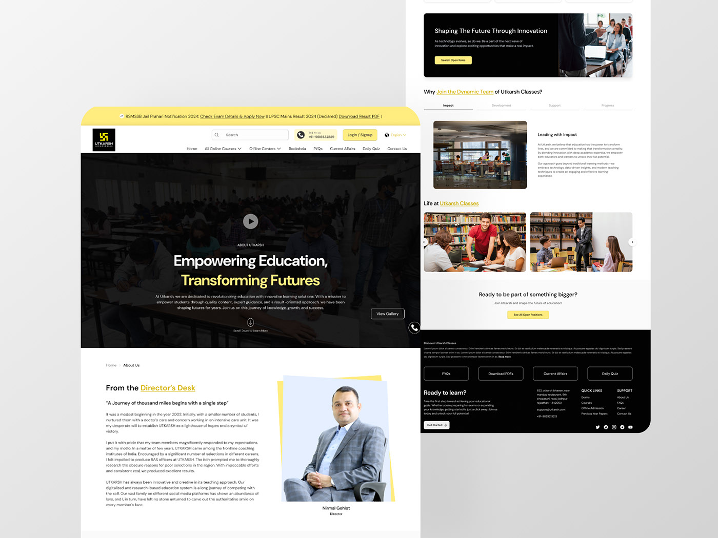 Brand website design showcase, alternate page