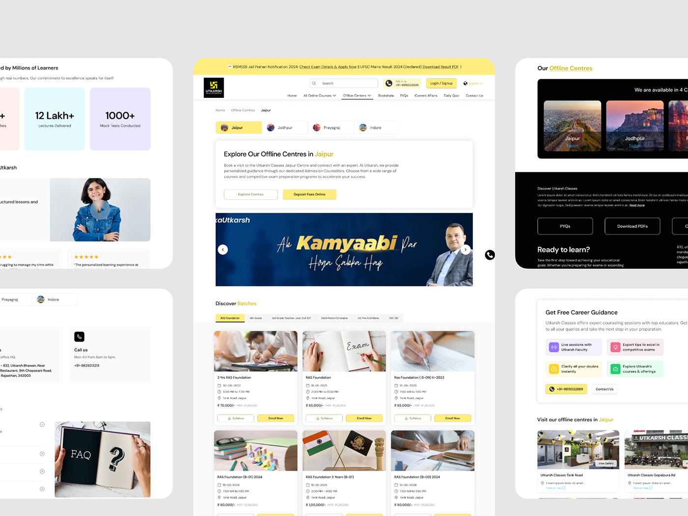 Brand website design showcase, alternate page