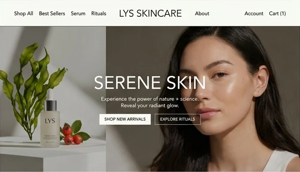 Home page banner of the Shopify store