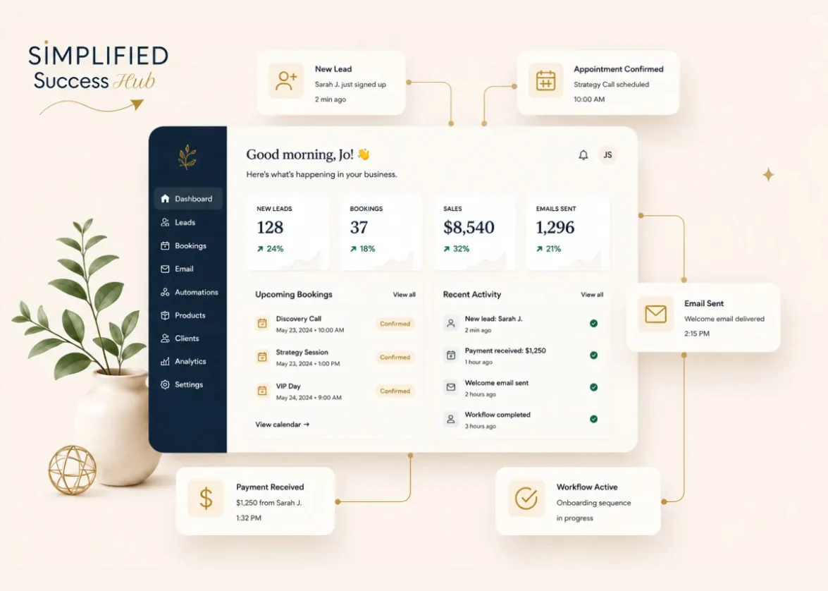 Simplified Success Hub website
