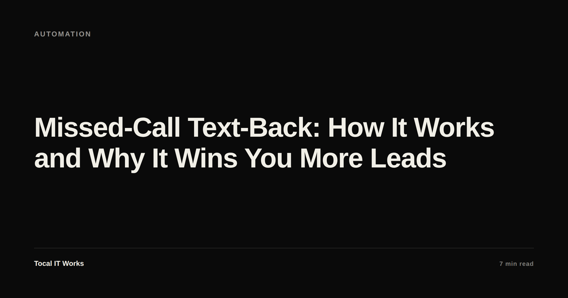 Missed-call text-back automation — an instant text reply sent when a business misses a call